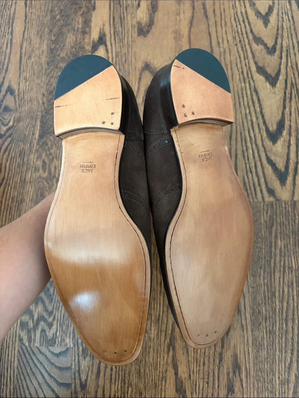 Jack Erwin- Adam Suede Oxford Derby in Dark Brown